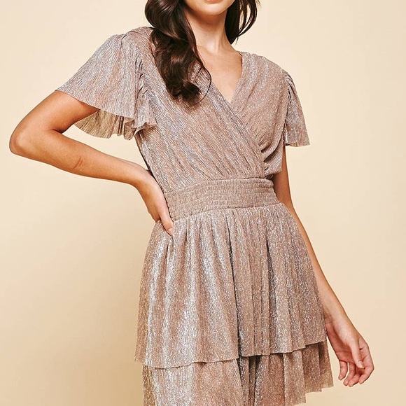 Metallic Gold Mini Dress - Picture 6 of 6